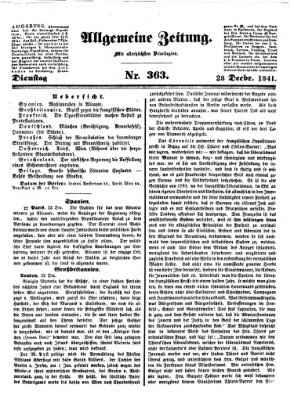 Allgemeine Zeitung Dienstag 28. Dezember 1841