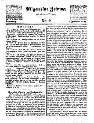 Allgemeine Zeitung Sonntag 9. Januar 1842