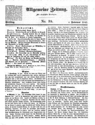 Allgemeine Zeitung Freitag 4. Februar 1842