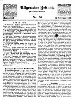 Allgemeine Zeitung Samstag 19. Februar 1842