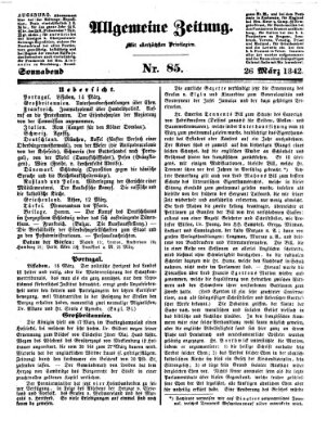 Allgemeine Zeitung Samstag 26. März 1842