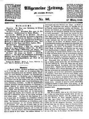 Allgemeine Zeitung Sonntag 27. März 1842
