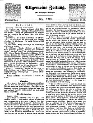 Allgemeine Zeitung Donnerstag 9. Juni 1842