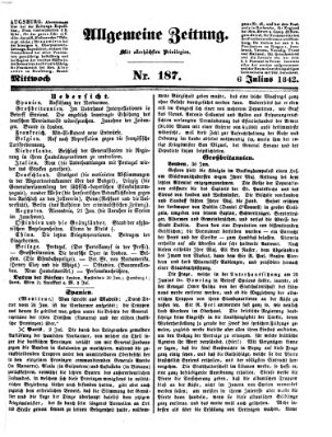 Allgemeine Zeitung Mittwoch 6. Juli 1842