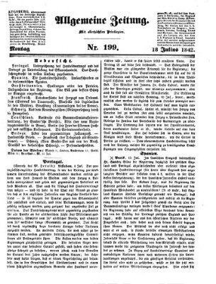 Allgemeine Zeitung Montag 18. Juli 1842