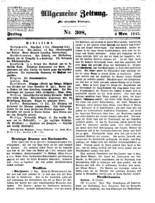 Allgemeine Zeitung Freitag 4. November 1842