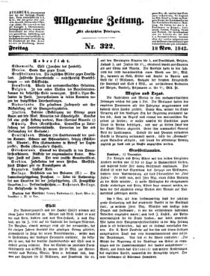 Allgemeine Zeitung Freitag 18. November 1842