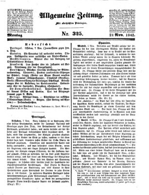 Allgemeine Zeitung Montag 21. November 1842