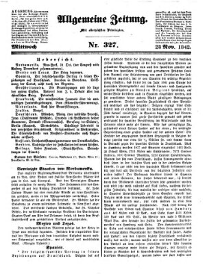 Allgemeine Zeitung Mittwoch 23. November 1842