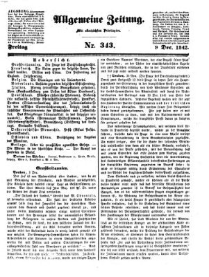 Allgemeine Zeitung Freitag 9. Dezember 1842