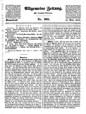 Allgemeine Zeitung Samstag 31. Dezember 1842
