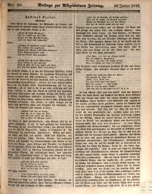 Allgemeine Zeitung Sonntag 30. Januar 1842