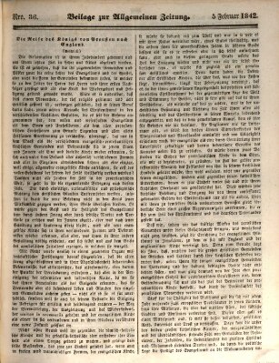Allgemeine Zeitung Samstag 5. Februar 1842