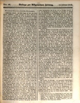 Allgemeine Zeitung Dienstag 15. Februar 1842