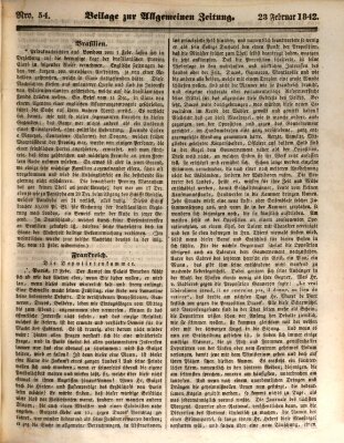 Allgemeine Zeitung Mittwoch 23. Februar 1842