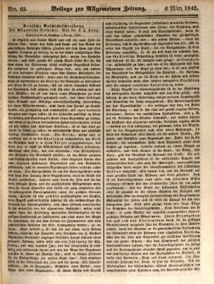 Allgemeine Zeitung Sonntag 6. März 1842