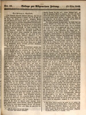 Allgemeine Zeitung Sonntag 27. März 1842