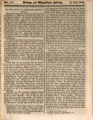 Allgemeine Zeitung Samstag 23. April 1842