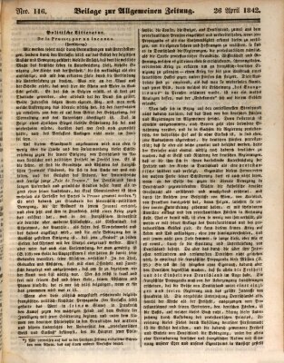 Allgemeine Zeitung Dienstag 26. April 1842