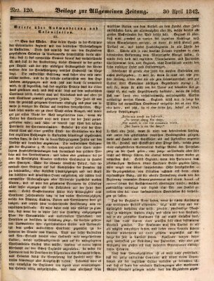 Allgemeine Zeitung Samstag 30. April 1842