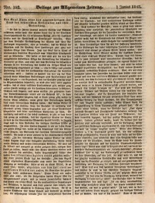 Allgemeine Zeitung Mittwoch 1. Juni 1842