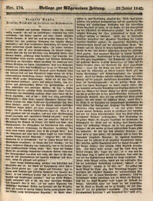 Allgemeine Zeitung Donnerstag 23. Juni 1842