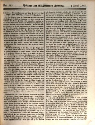 Allgemeine Zeitung Montag 1. August 1842