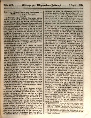 Allgemeine Zeitung Montag 8. August 1842