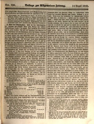 Allgemeine Zeitung Sonntag 14. August 1842
