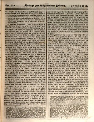 Allgemeine Zeitung Mittwoch 17. August 1842