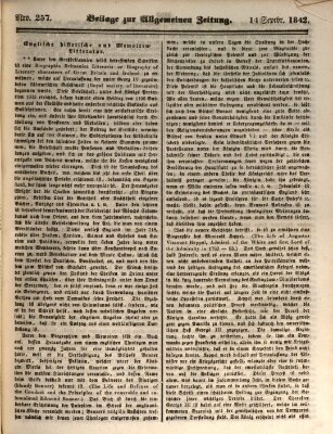Allgemeine Zeitung Mittwoch 14. September 1842