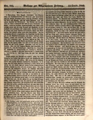 Allgemeine Zeitung Donnerstag 22. September 1842
