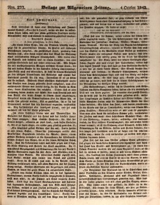 Allgemeine Zeitung Dienstag 4. Oktober 1842