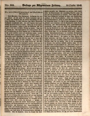 Allgemeine Zeitung Montag 10. Oktober 1842