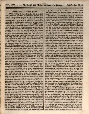 Allgemeine Zeitung Sonntag 16. Oktober 1842