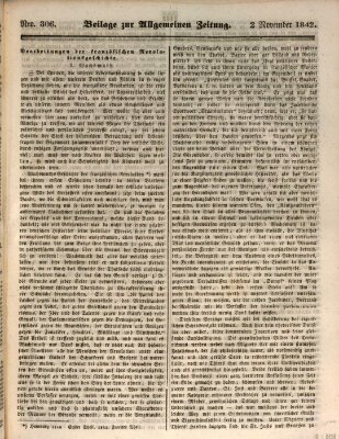 Allgemeine Zeitung Mittwoch 2. November 1842
