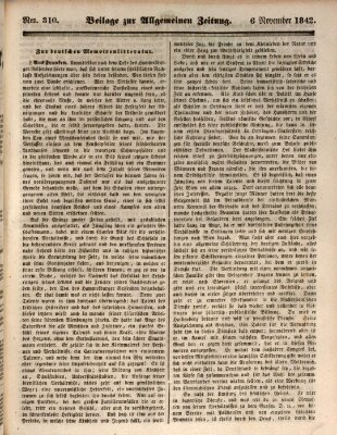 Allgemeine Zeitung Sonntag 6. November 1842