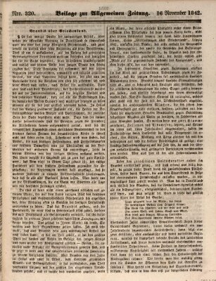 Allgemeine Zeitung Mittwoch 16. November 1842