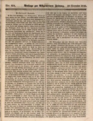 Allgemeine Zeitung Sonntag 20. November 1842