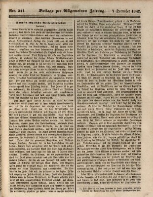Allgemeine Zeitung Mittwoch 7. Dezember 1842