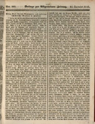Allgemeine Zeitung Samstag 31. Dezember 1842