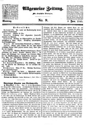 Allgemeine Zeitung Montag 9. Januar 1843