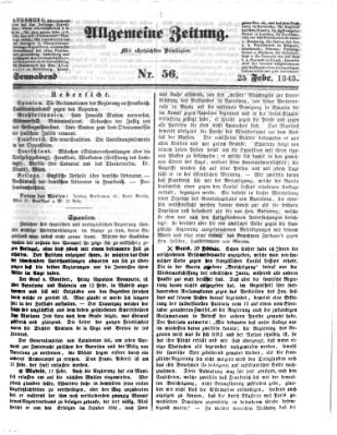 Allgemeine Zeitung Samstag 25. Februar 1843