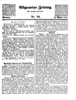 Allgemeine Zeitung Montag 13. März 1843