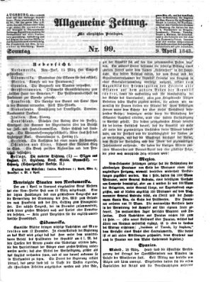 Allgemeine Zeitung Sonntag 9. April 1843