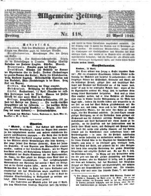 Allgemeine Zeitung Freitag 28. April 1843