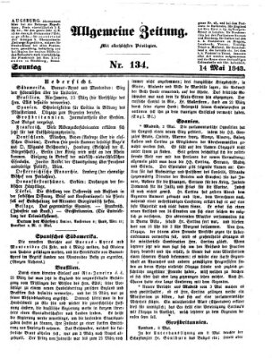 Allgemeine Zeitung Sonntag 14. Mai 1843