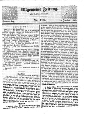 Allgemeine Zeitung Donnerstag 15. Juni 1843