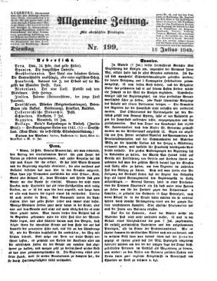 Allgemeine Zeitung Dienstag 18. Juli 1843