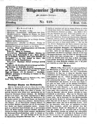Allgemeine Zeitung Dienstag 5. September 1843